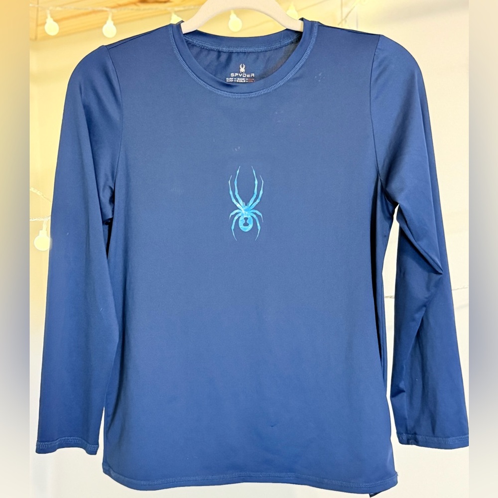 🌾 Spyder Kids Navy Blue Long Sleeve Tee with Spider Graphic